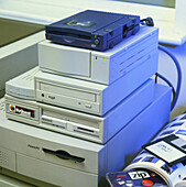 Several data storage computer hardware components