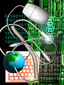 Computer artwork of internet communication