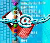 Conceptual computer artwork of internet security