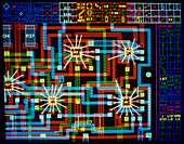 Computer design of multi-layered hybrid circuit