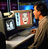 Computer recognition of a person's face