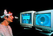 Researcher uses eye access interactive computer