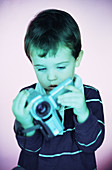 Boy with video camera