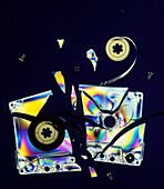 Shattered music cassette