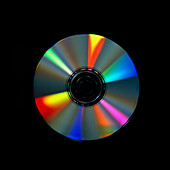Compact disc with light interference patterns