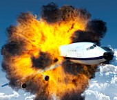Exploding aeroplane