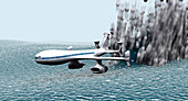 Emergency landing,computer artwork