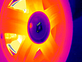 Car wheel,thermogram