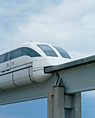 Magnetic levitation train on its guideway