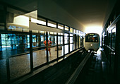 Monorail in station