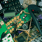 Waste from disassembled mobile phones