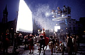 Filming with artificial snow