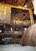 Rusting ship interior