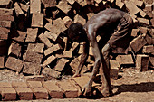 Making mud bricks,Uganda