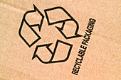 Recycling symbol cardboard