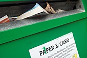 Paper and card recycling bin