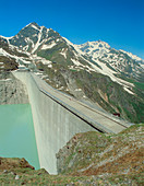 Grand Dixence dam and reservoir,Swiss Alps