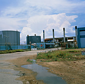 View of a desalination plant on Aruba