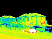 Houses and parked cars,thermogram