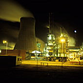 Chemical works at night