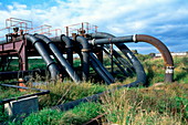 Pipes carrying brine