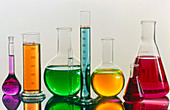 Assorted laboratory glassware