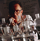 Chemist at work in his laboratory