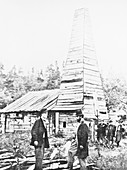 Drake's oil well,the first in the USA,1859