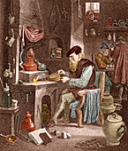 Alchemist working