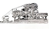 Engraving of the Bullock Rotary Press of 1865