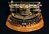 View of an early typewriter