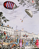 The first parachute descent in the UK,1802