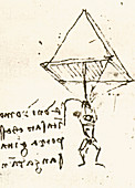 Illustration of Leonardo da Vinci's parachute
