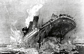 Illustration of the Titanic sinking