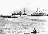 USS Maine entering Havana Harbour,1898