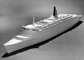 Model of the QE2 ocean liner,1964