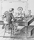 Morse telegraphy machine,1880s