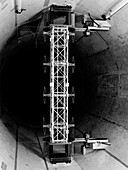 Testing transmission tower section,1955