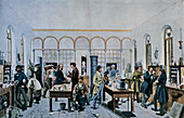 Illustration showing Liebig's teaching Laboratory