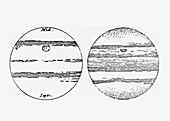 Cassini's drawings of Jupiter's Red Spot