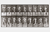 High-speed sequence of a male athlete walking