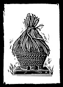 Beehive,woodcut