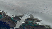 Jakobshavn Glacier Calving Front Retreat