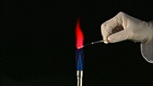 Flame test detecting lithium