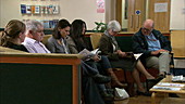 Patients waiting in waiting room