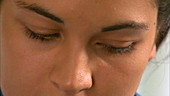 Close-up of nurse's face