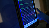 Screen displaying patient's vital signs