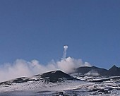 Smoke rings over Mt Etna