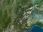 Mont Blanc, satellite view