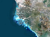 Guinea-Bissau, satellite view